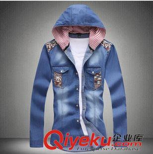 長袖 襯衫 批發(fā)男士爆款時尚韓版修身撞色連帽牛仔布襯衫 襯衣廠家直銷圖片|長袖 襯衫 批發(fā)男士爆款時尚韓版修身撞色連帽牛仔布襯衫 襯衣廠家直銷產(chǎn)品圖片由深圳市南山區(qū)歐芭服飾商行公司生產(chǎn)提供-