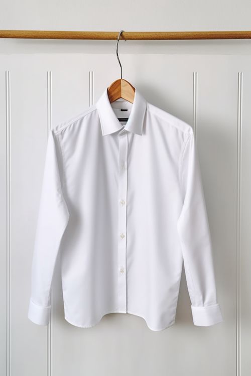 白襯衫衣服掛在架子上攝影圖片 攝影圖