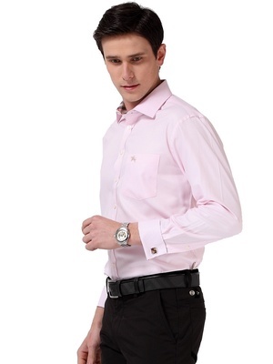 帛利 撞色領帶袖口釘長袖襯衣