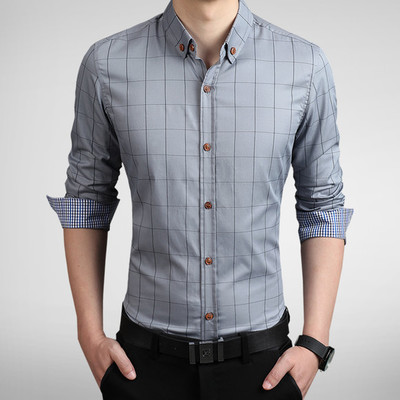 寒冰紫雨B2832 商務(wù)休閑男士長(zhǎng)袖襯衫的優(yōu)雅格調(diào)